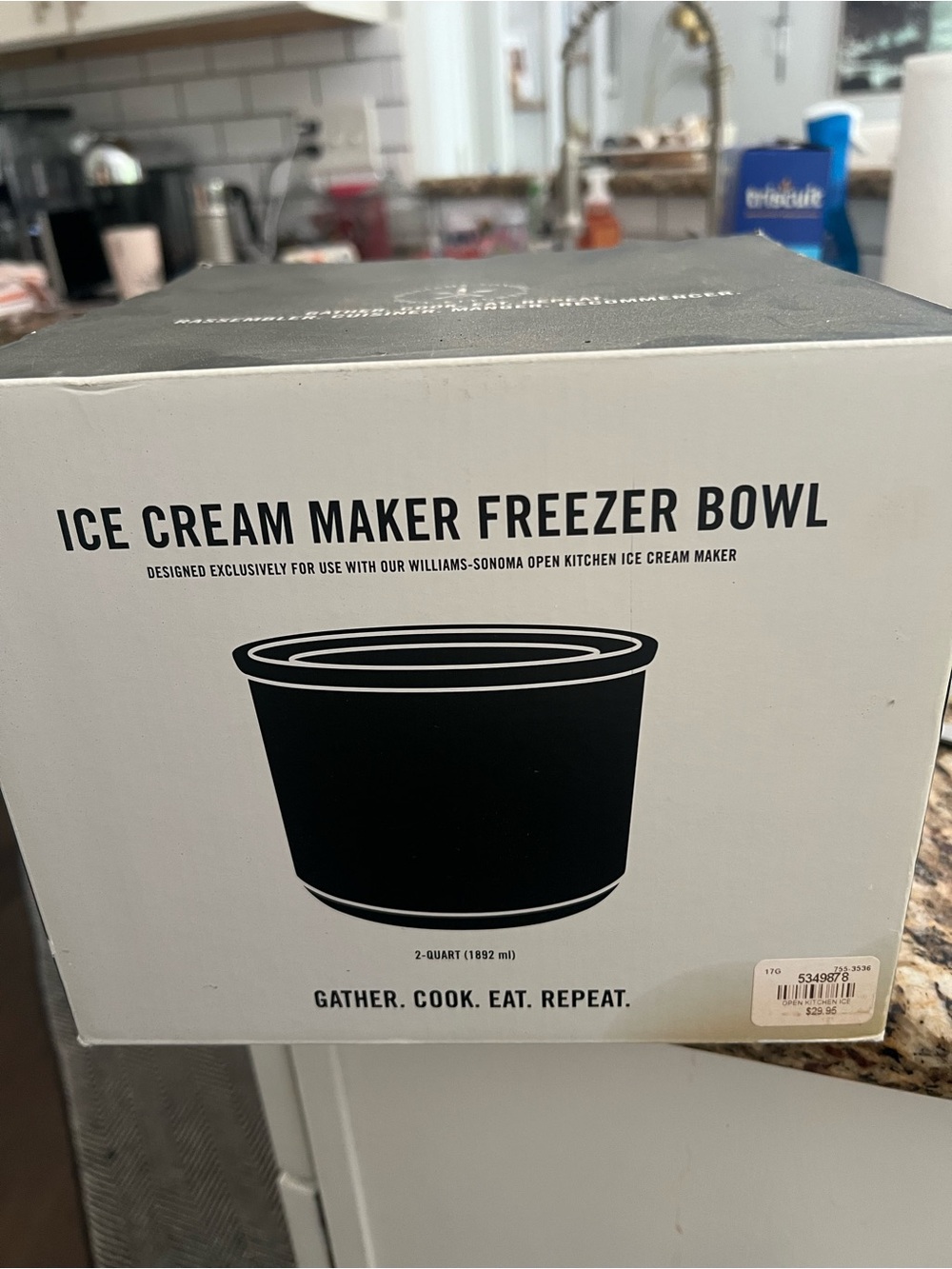 Williams Sonoma Black Ice Cream Maker Freezer Bowl - 2-Quart